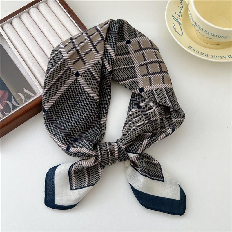 Cotton Linen Print Square Scarves Neckerchief Kerchief Headscarf Women Decorative Scarf Bandanas Headband 65cm Neck Wraps Shawls