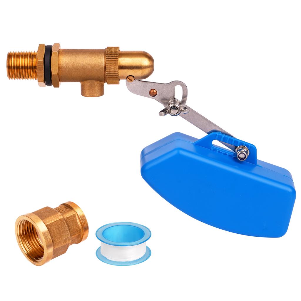 1/2" Brass Float Valve With Adapter and Tape Water Tank Floating Ball Valve Flow Control Cistern/Expansion Tanks