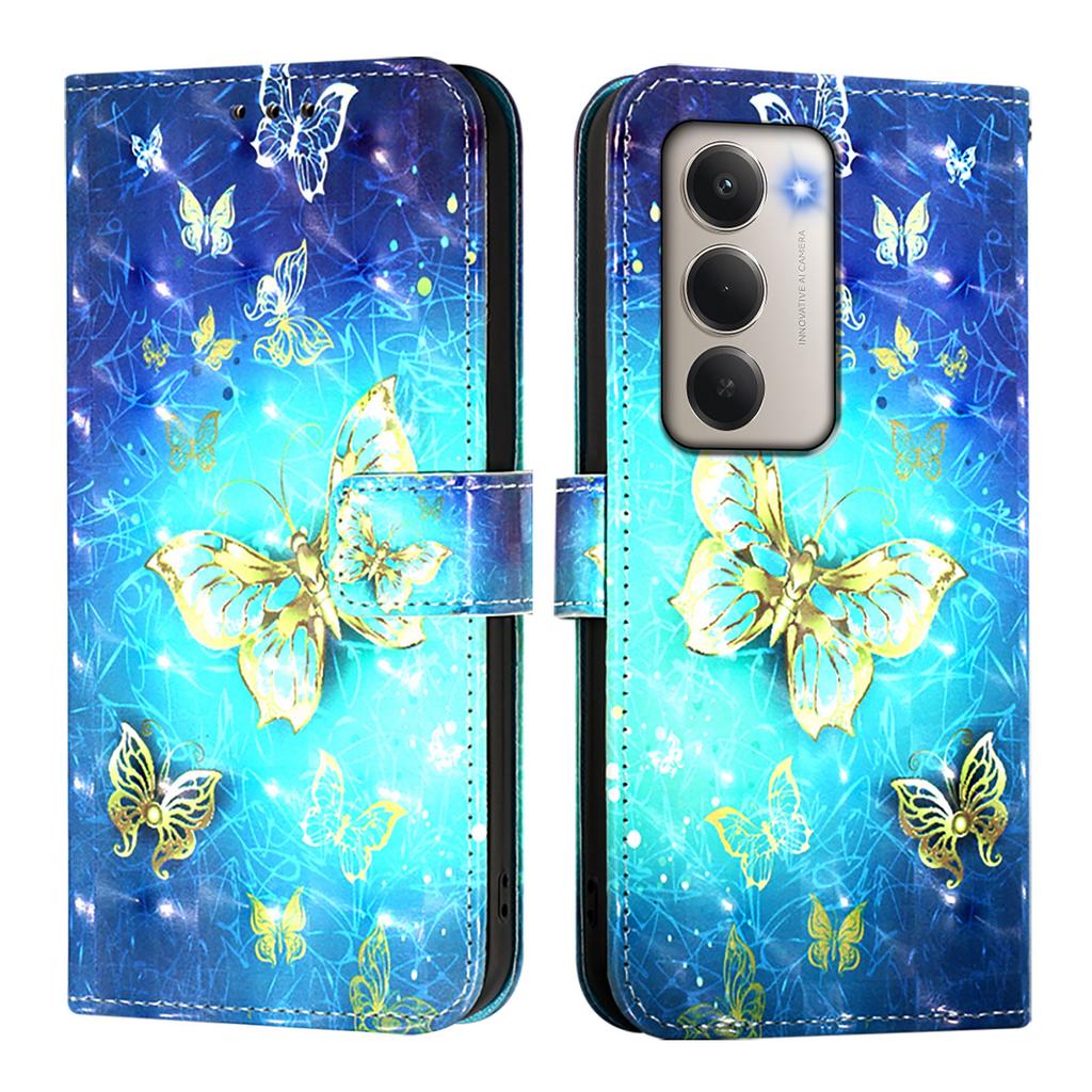 For Xiaomi Redmi 15 5G Leather Case Pattern Printing Wallet Stand Mobile Cover with Strap