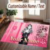 Custom Name Crystal Velvet Rug,Taylor Swift Comfortable Anti Slip Floor Mat For Room Decoration