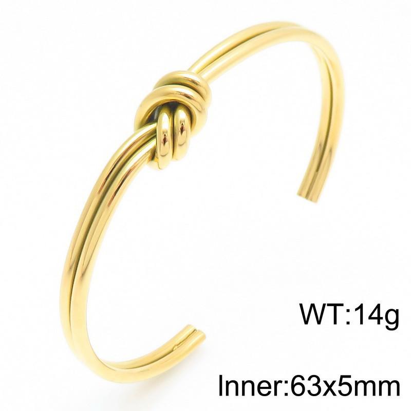 18K Gold-Plated Twisted Knot Stainless Steel Bracelet