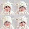 Lamb Plush Animal Hats Scarf Fashion Design Plush Hat with Scarf Children Fleece Hat  Ear Protector