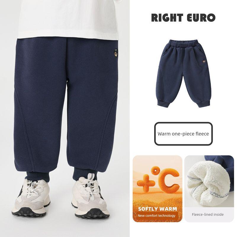 Boys' Fleece-Lined Sweatpants, Thickened Sports Trousers, 2025 Winter New Style, Children's Clothing, Baby Pants