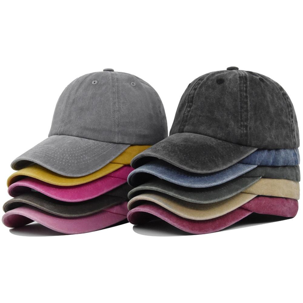 Unisex Baseball Cap Washed Adjustable Sun Hat Soft Top Peaked Hat Men Women Trucker Hat Vintage Outdoor Running Hat Adjustable
