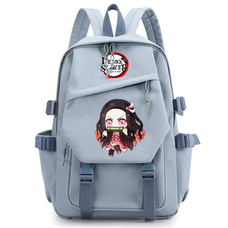 Anime Demon Slayer Ryggsekk Back To Schoolbag for Boy Girl Bookbag for Kid Gaver Menn Dame Reisebag Stor kapasitet ryggsekk