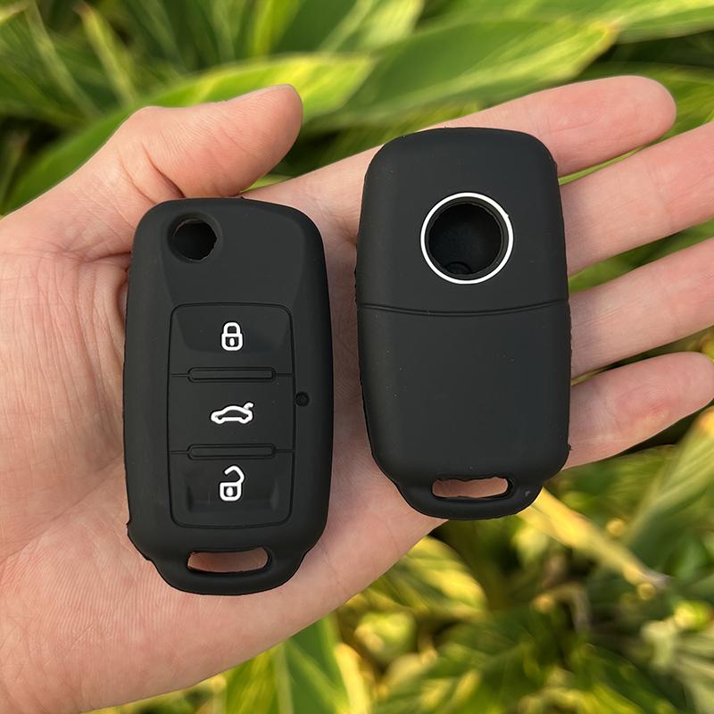 

Silicone Car Key Cover Case for VW Volkswagen polo passat b5 Tiguan Golf T4 for Seat Leon Altea Ateca For Skoda Octavia Superb черный белый