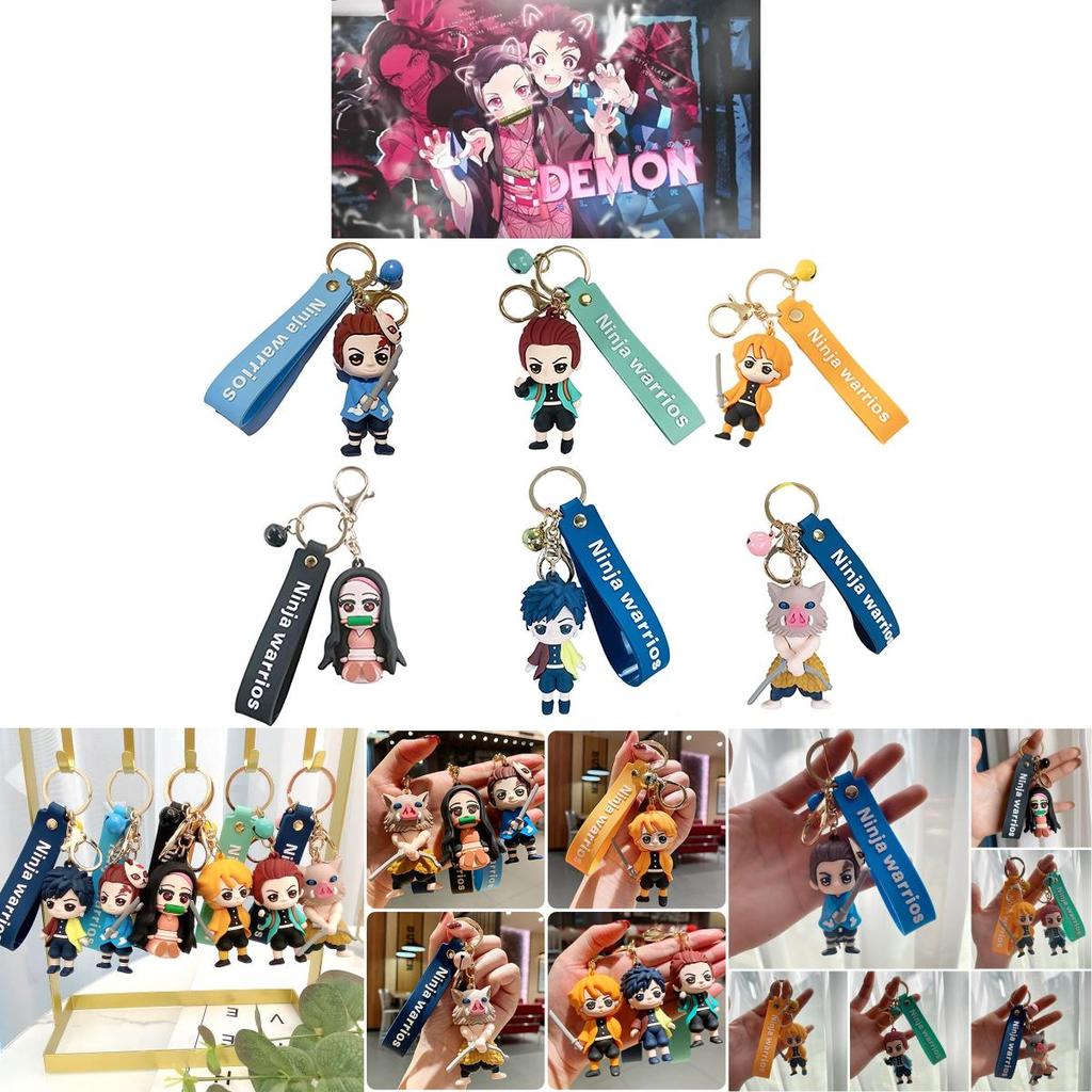 Slayer Keychain With Creative Figures Enhancing Your Bag Charm And Cosplay Collection**
