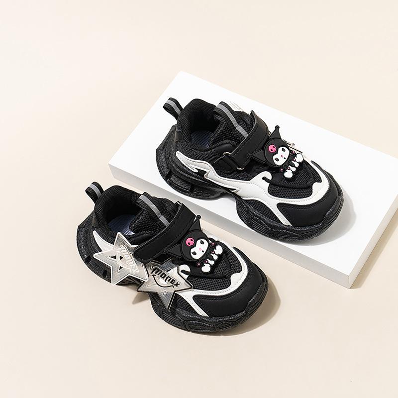 Girls sports shoes cartoon fashion children's casual net shoes 2025 autumn new mesh breathable girl dad shoes