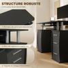 Computer Desk, 120 x 55 cm, Keyboard Tray, 3 Drawers, Black