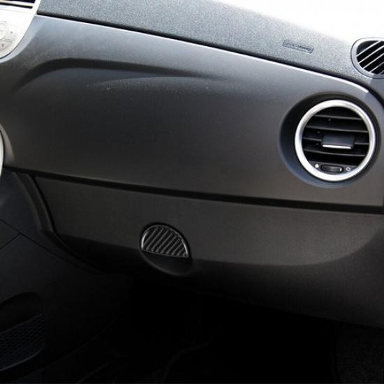 Carbon Fiber Passenger Glove Box Handle Panel Cover Trim For Fiat 500 2012-2015