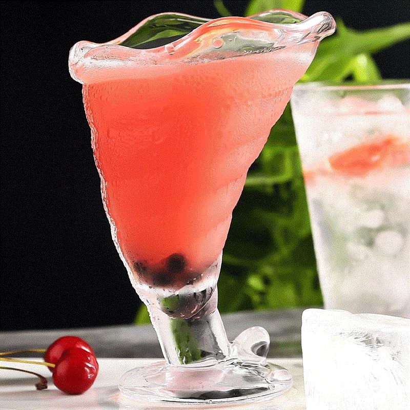 315ml Kreativer Bubble Tea Becher, Saftglas Becher, Milchshake Trinkbecher, Eiskaffee Becher, Cocktail Martini Glas Becher Bar Werkzeug