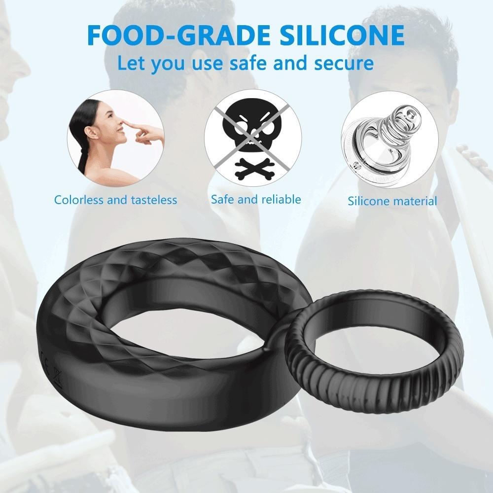 Vibrating Pe-nis Ring Silicone Co-ck Ring Delay Ejaculation E-rection Lo-ck Ring Long Lasting Sex Toys