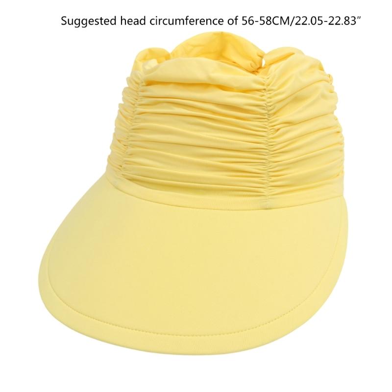 Long Brim Sun Hat for Women Breathable Open Top Sun Beach Cap UV Protective Hat with Adjustable Strap Foldable Visor Hat