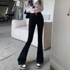 High Street Spice Girl Micro-pull Double-button Jeans Women's Spring and Autumn New Slim-fitting and Thin High-waisted Floor-mopping Horseshoe Pants