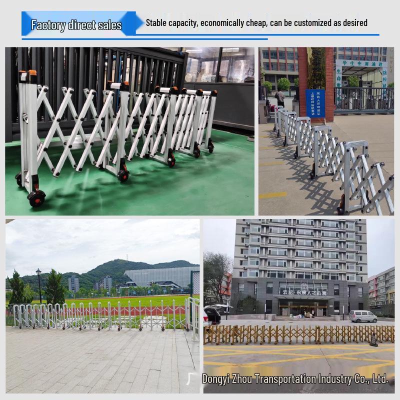 Telescopic Stainless Steel Safety Fence - Mobile and Collapsible Outdoor Barrier for Construction and School Use