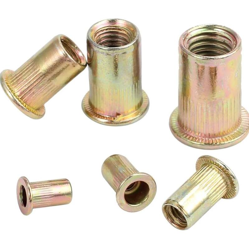 150pcs Rivet Rivet Combination Kit Rivet Nut Tool Kit Steel Yellow Galvanized Thread Rivet Nut Insert Kit M3 / M4 / M5 / M6 / M8
