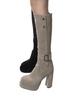 Retro two-wear high-heeled boots for women's 2025 new autumn and winter versatile and thin, heel but knee knight boots