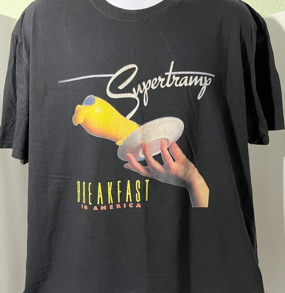 С Рождеством SUPERTRAMP Breakfast In America Хлопковая футболка всех размеров B07.91 Унисекс XL