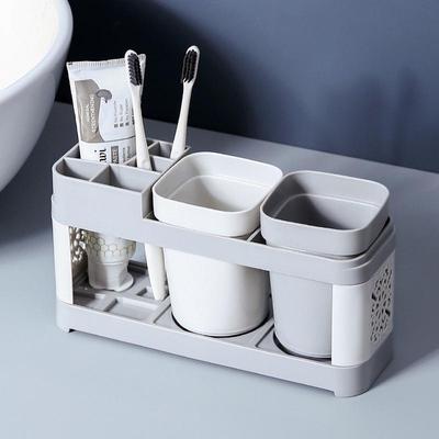 Zahnbürstenhalter, Zahnpasta-Halter, Ständer, Waschbecher-Set, Mundwasser-Becherhalter, Zahnbürsten-Aufbewahrungsregal, hohler Design-Abfluss, Badezimmer-Waschbecher-Regal