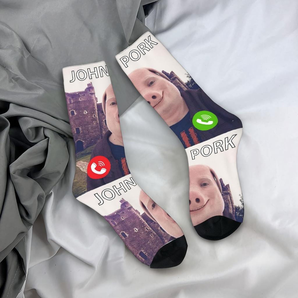 John Pork Sună Ciorapi Bărbați Șosete Călduroase Moi Amuzante Șosete Primăvară Skateboard Antiderapante Șosete Personalizate Cadou