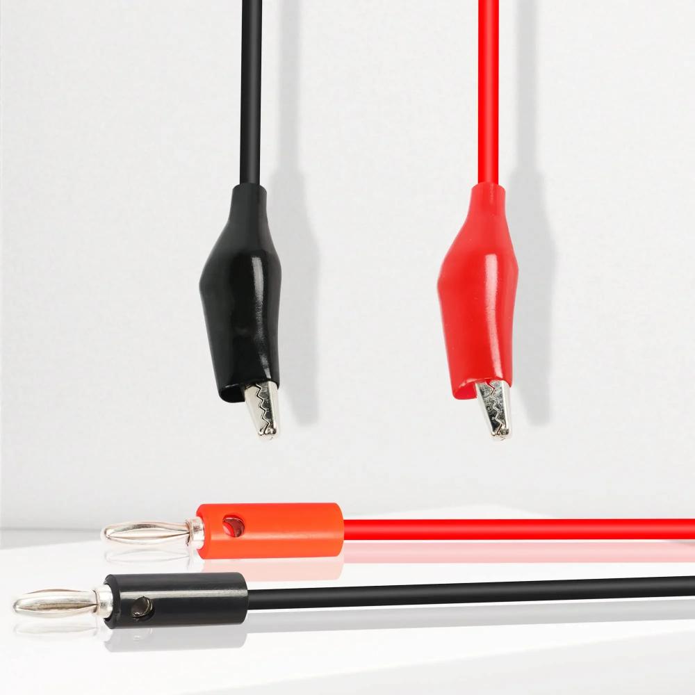 2 ks 18AWG 4mm banánkový konektor na krokosvorku testovací vodič kabelová sada 1M pro měřicí nástroj multimetru