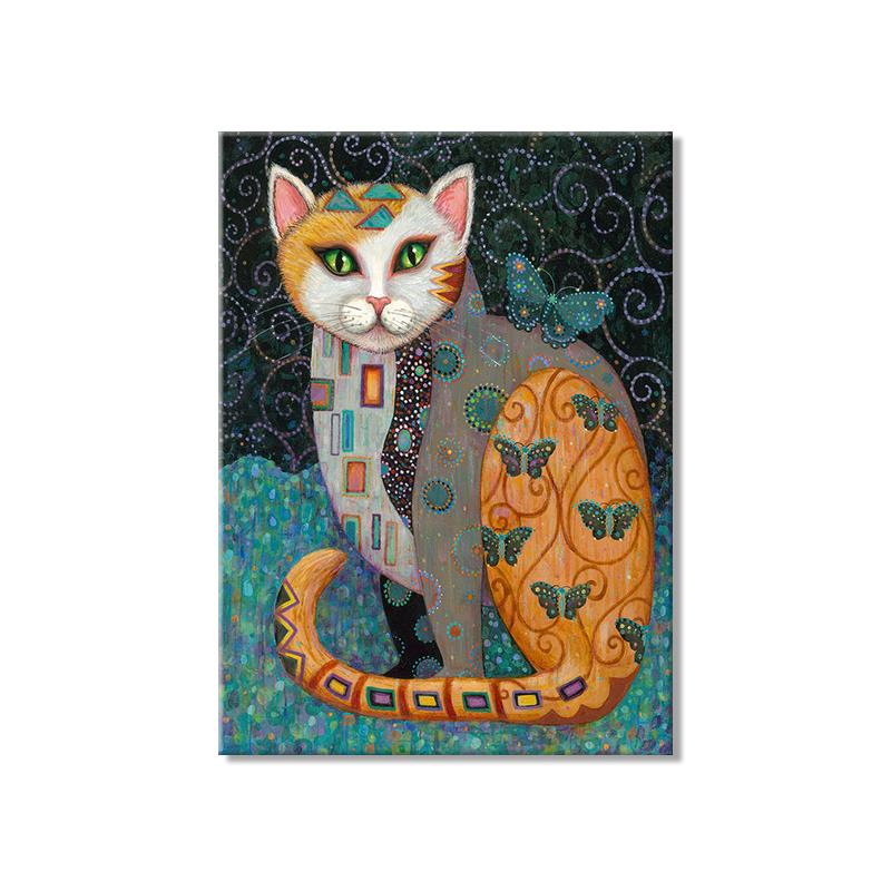 

Густав Климт известные произведения искусства холст плакаты и принты с изображением кота ретро настенные художественные картины с животными для гостиной, украшения детской комнаты 21X30cm No Frame