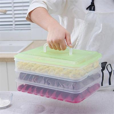 Krabice na knedlíky Mrazení knedlíků 1-3 vrstvy s víkem Potravinářská krabička na uchovávání čerstvosti Rychlá - Lednice Mrazicí box