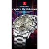 POEDAGAR Top Luxury Men Watch Automatic Date Week Man Wristwatch Hollow Tourbillon Mechanical Stainless Steel Watches