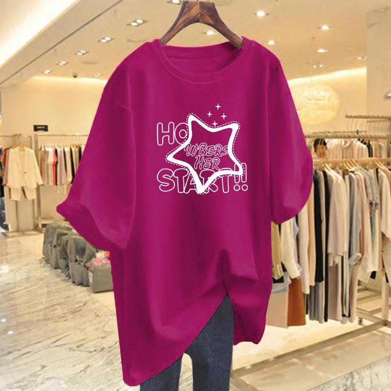 First-line big-name pick-up cotton short-sleeved t-shirt women's Korean version fashion printing versatile casual t-shirt on clothes