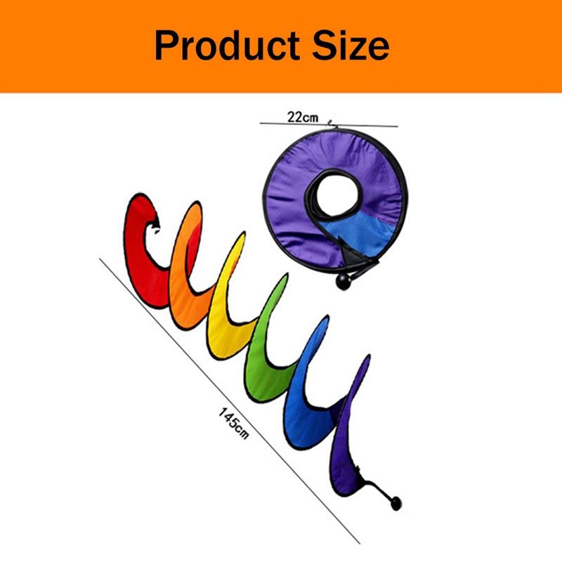 4X Spiral Wind Spinner For Yard Garden Camping, Colorful Hanging Spiral Spinner Decoration For Outdoor CampingRainbow