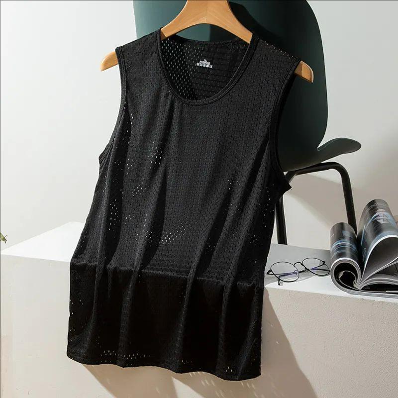 Men's Breathable Mesh Ice Silk Sleeveless Sport Tank Top