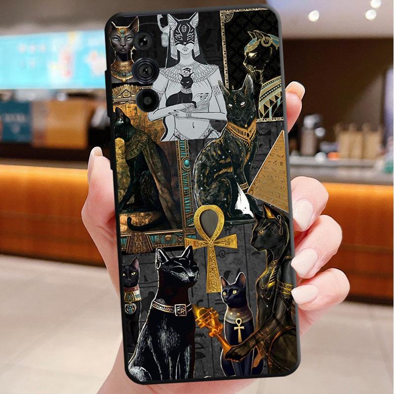 

Чехол для телефона Motorola Edge 60 50 40 Pro 60 50 40 30 Ultra Neo Fusion Moto G Stylus G Египетский Фараон Кошка Анубис Moto Edge 40 Neo