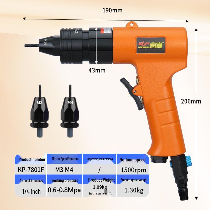 Gaobao M3-M12 Industrial Pneumatic Rivet Nut Gun - Air Powered
