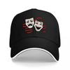 Theater Masks Drama Comedy Baseball Cap Black with Red Accents Classic Stage PerforUnisexce Design Adjustable Fit for Adults