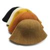 Ins Chenier Dome Knitted Bucket Hat Female Solid Color Small Face Thickened Bucket Basin Hat