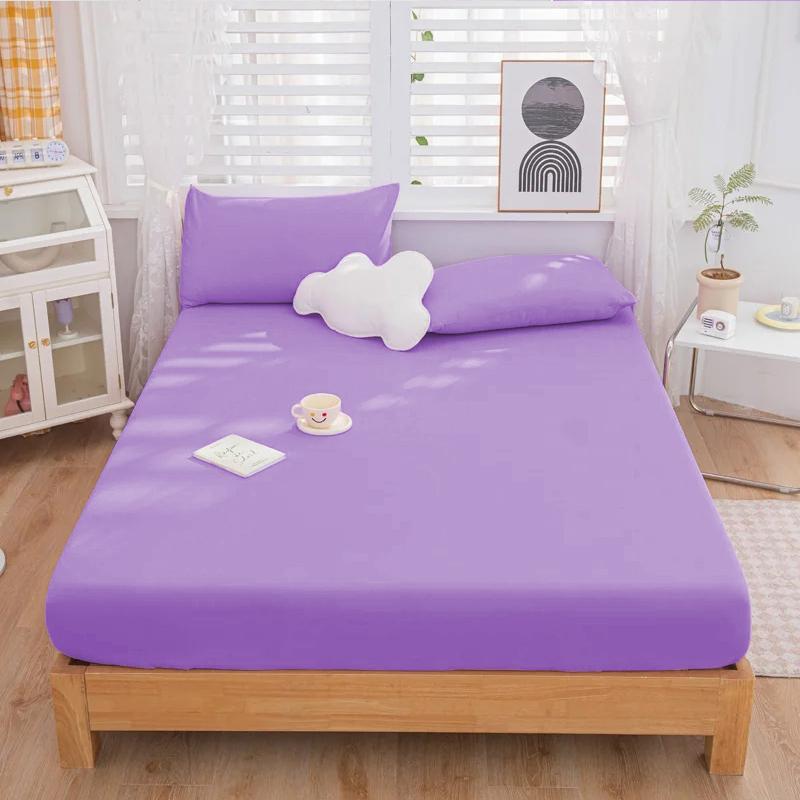 High Quality Solid Color Brushed Bed Sheet, Breathable Bed Cover, Skin Friendly Bedding, Fitted Sheet, No Pillowcases, Simmons Protective Cover