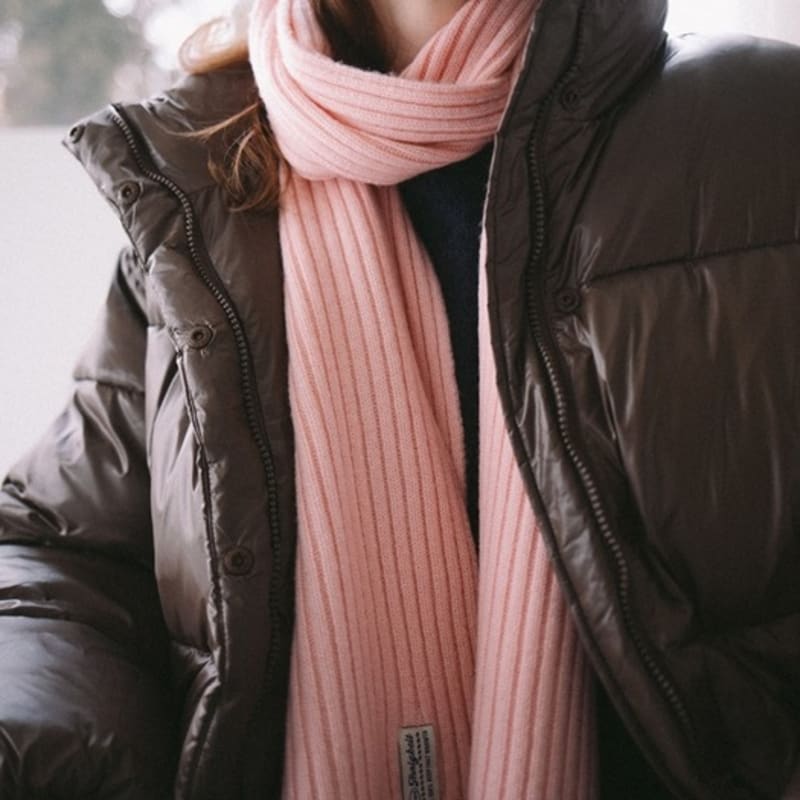 WorthWord 100% Wool Innigkeit Ribbed Muffler_5 Colors