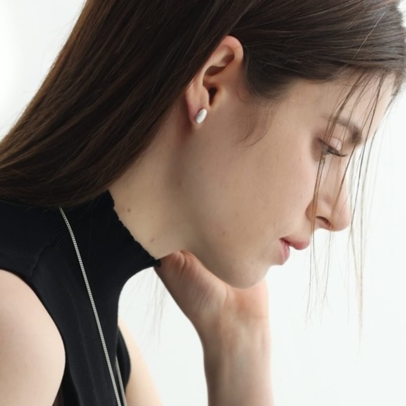 BEFORE MOONRISE [Silver 925] Midnight Pebble Earrings SE206 - Matte