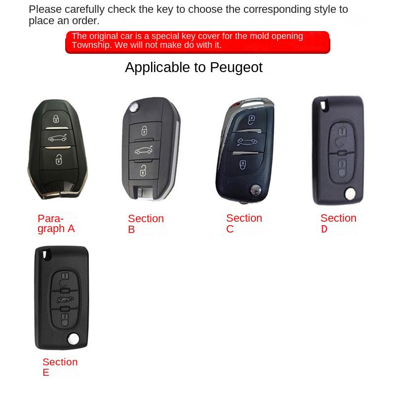 Past op peugeot autosleutelhoes ring ketting hanger 2008 3008 4008 5008 308 408 508 Citroen C1 C2 C4 C6 C3-XR Picasso Grand DS3 5