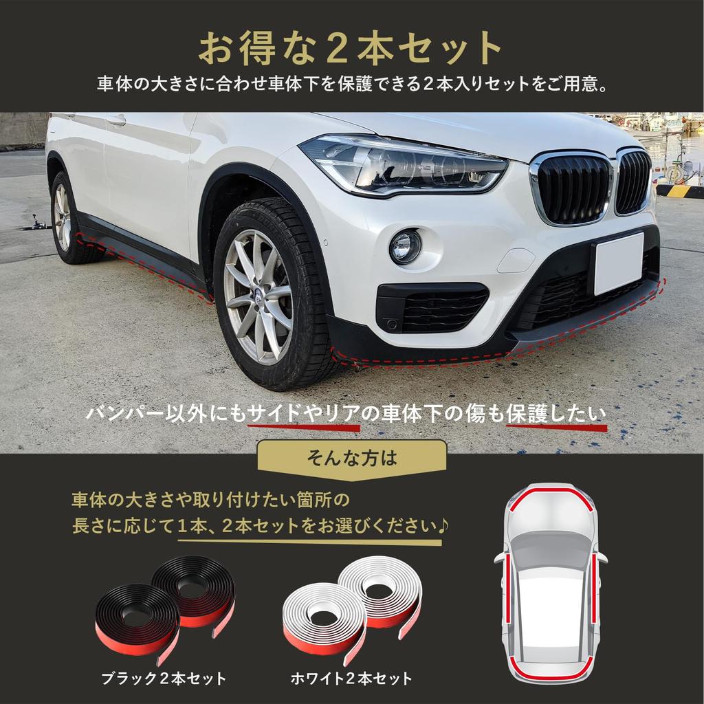 WeBirth Aero Protect from Made with PVC Available In Two Sizes To Fit Your Designed In Aero Scratch Black and White Color 26mm Under Bumper Spoiler