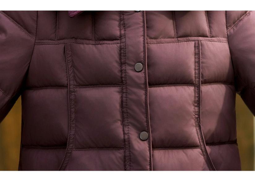 Warm Cotton Padded Jacket with Stylish Lapel for Middle-Aged and Elderly Women
