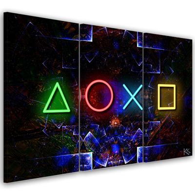 Three Piece Picture Canvas Print Game Console
