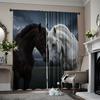 2pcs   2D Flat Curtains Horse Theme Light Filter Party Decorations for Festive Atmosphere