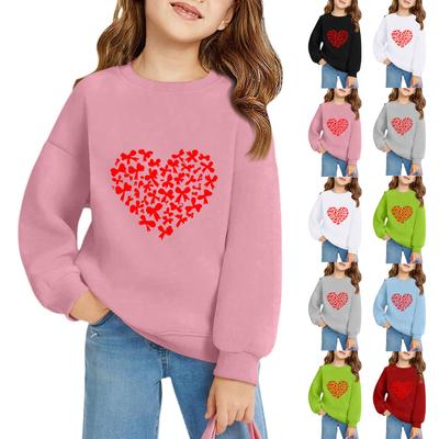 Meisjes Truien met Ronde Hals voor Kinderen Bedrukte Baby Tops Valentijnsdag
