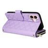 For iPhone 17 Case Zipper Wallet Rhombus PU Leather Crossbody Phone Cover