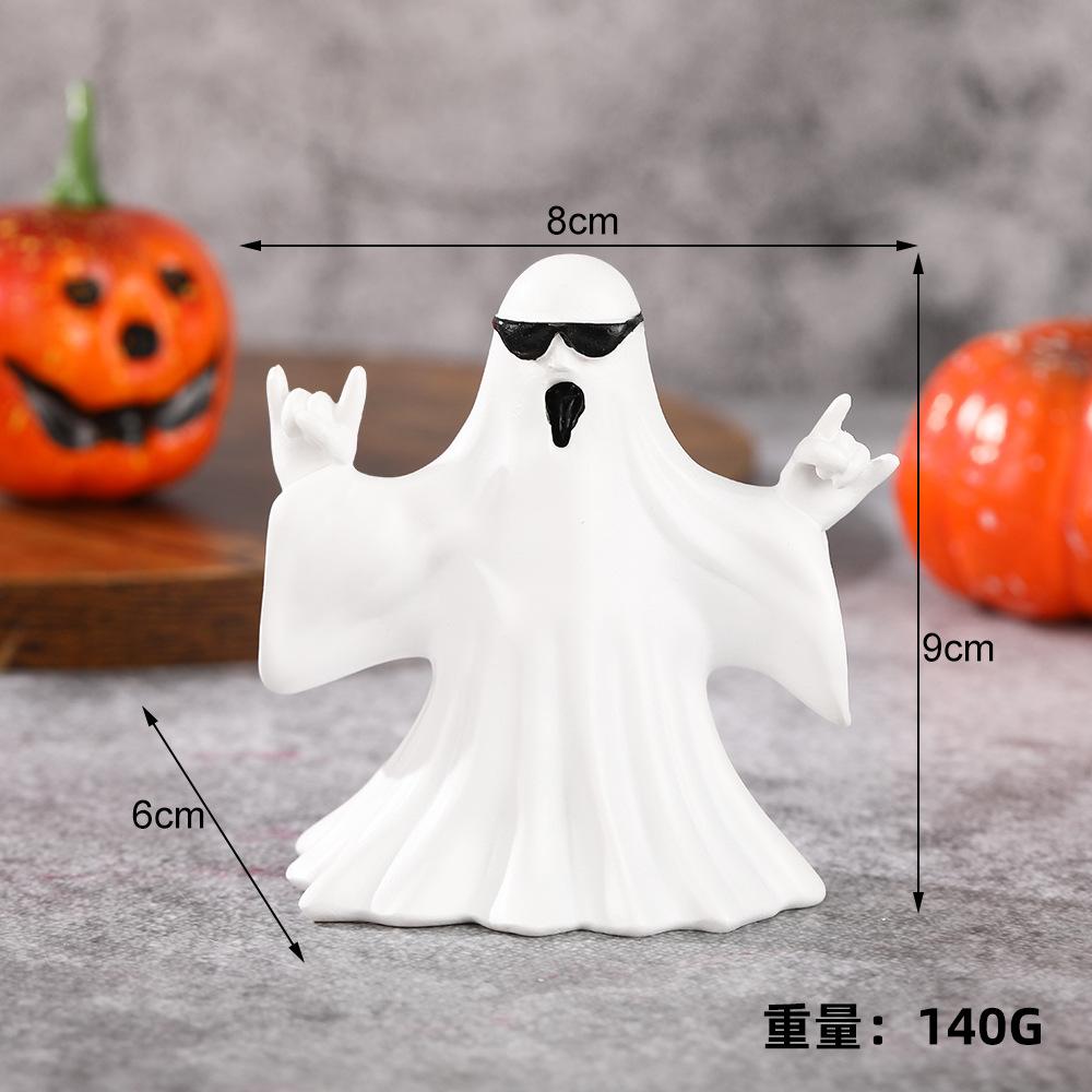 Halloween Funny Creative Gift for Girls - Small Ghoulish Pumpkin Resin Figurine for Tabletop Decoration