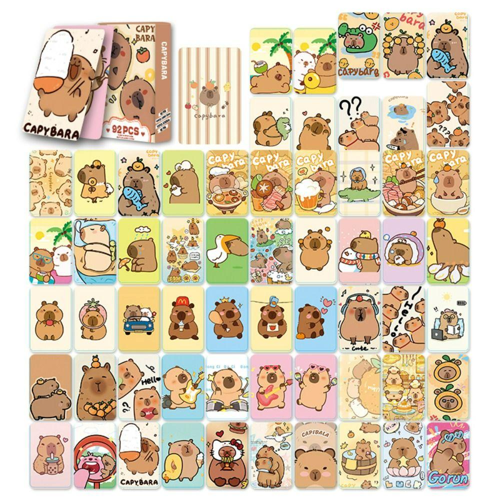 Glitter Capybara Photocards Double-sided Collection Cards Portable Lomo Cards  Gift