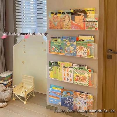 Children's Wall-Mounted Bookshelf: Behind-Door Acrylic Display Rack for Magazines & Picture Books
