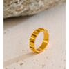 Yhpup Size 678 Stylish Unique Stainless Steel Metal Casting Ring Rust Proof 18K Golden Plated Distinctive Jewelry for Ladies