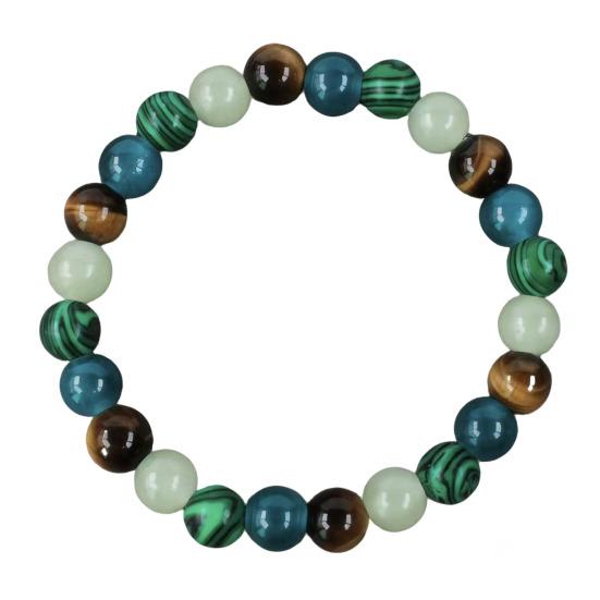 Natural Stone Beaded Bracelets Semi-Precious Gemstones Beaded Bracelets Healing Stretch Round Bead Bracelets for Men Women